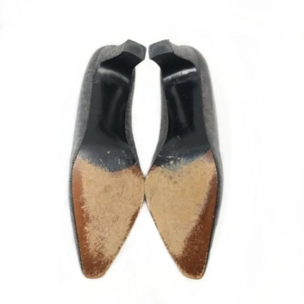 Stuart Weitzman Snake Print Gray Heels 8 AA